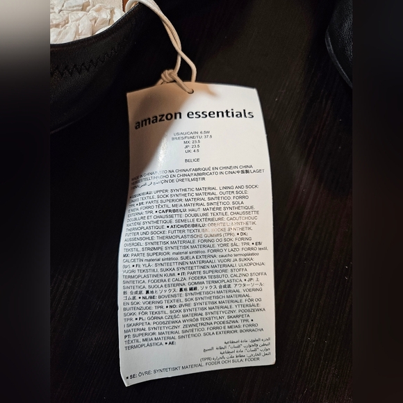 Amazon Essentials black leather Belice Ballet slip on flats - Picture 3 of 9